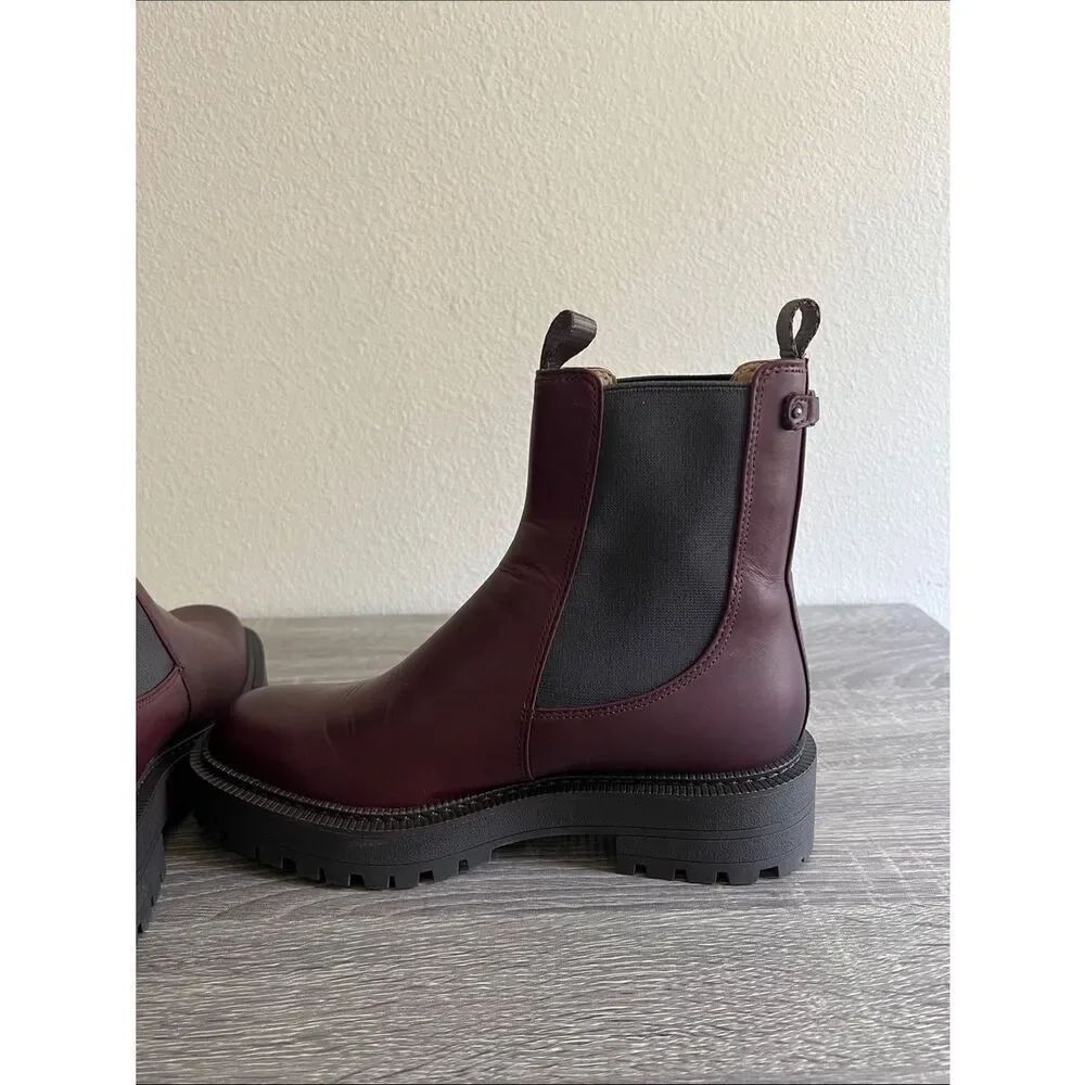 Sam Edelman Women's Laguna Burgundy Chelsea Boots Leather Ankle Boot 7M - Picture 5 of 9